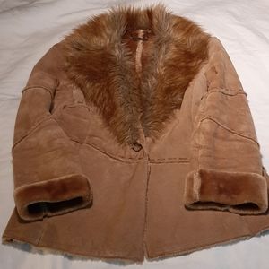 Vintage Winlet leather patchwork coat faux…